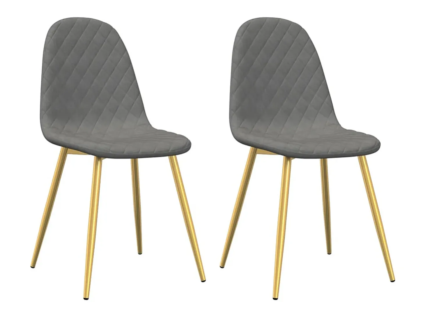 Juego de 2 Sillas de comedor terciopelo gris claro ES261188