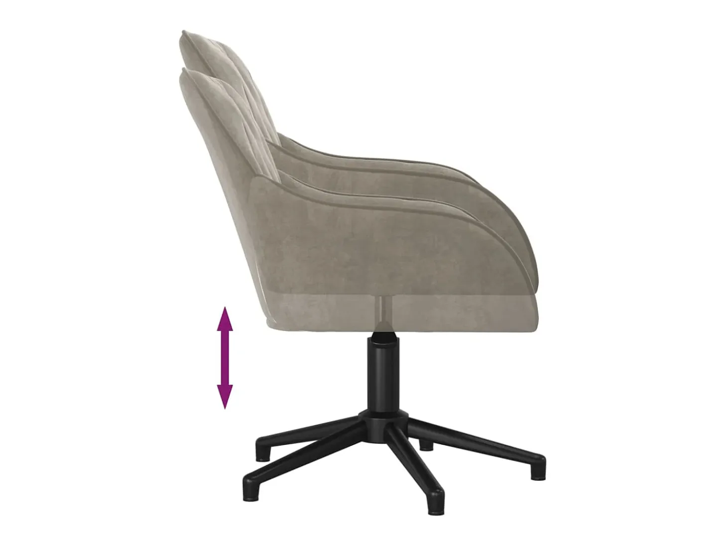 Juego de 2 sillas de comedor giratorias de terciopelo gris claro