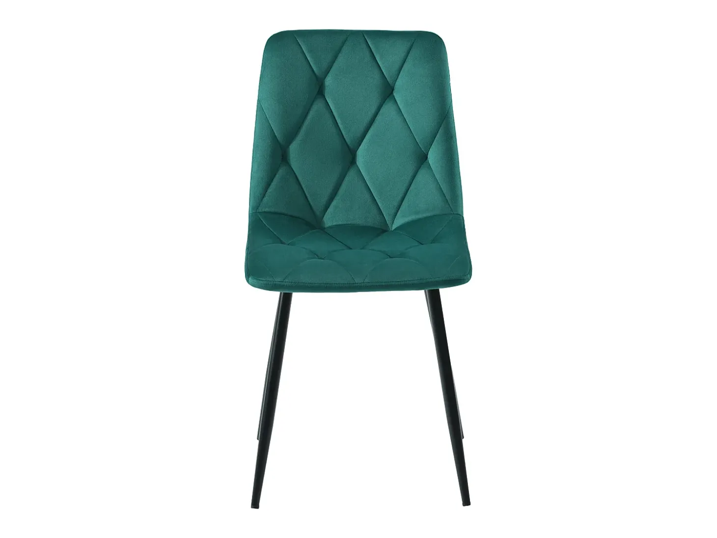 Juego de 4 sillas de comedor - Sillas con respaldo de sarga acolchado y patas de metal - terciopelo verde