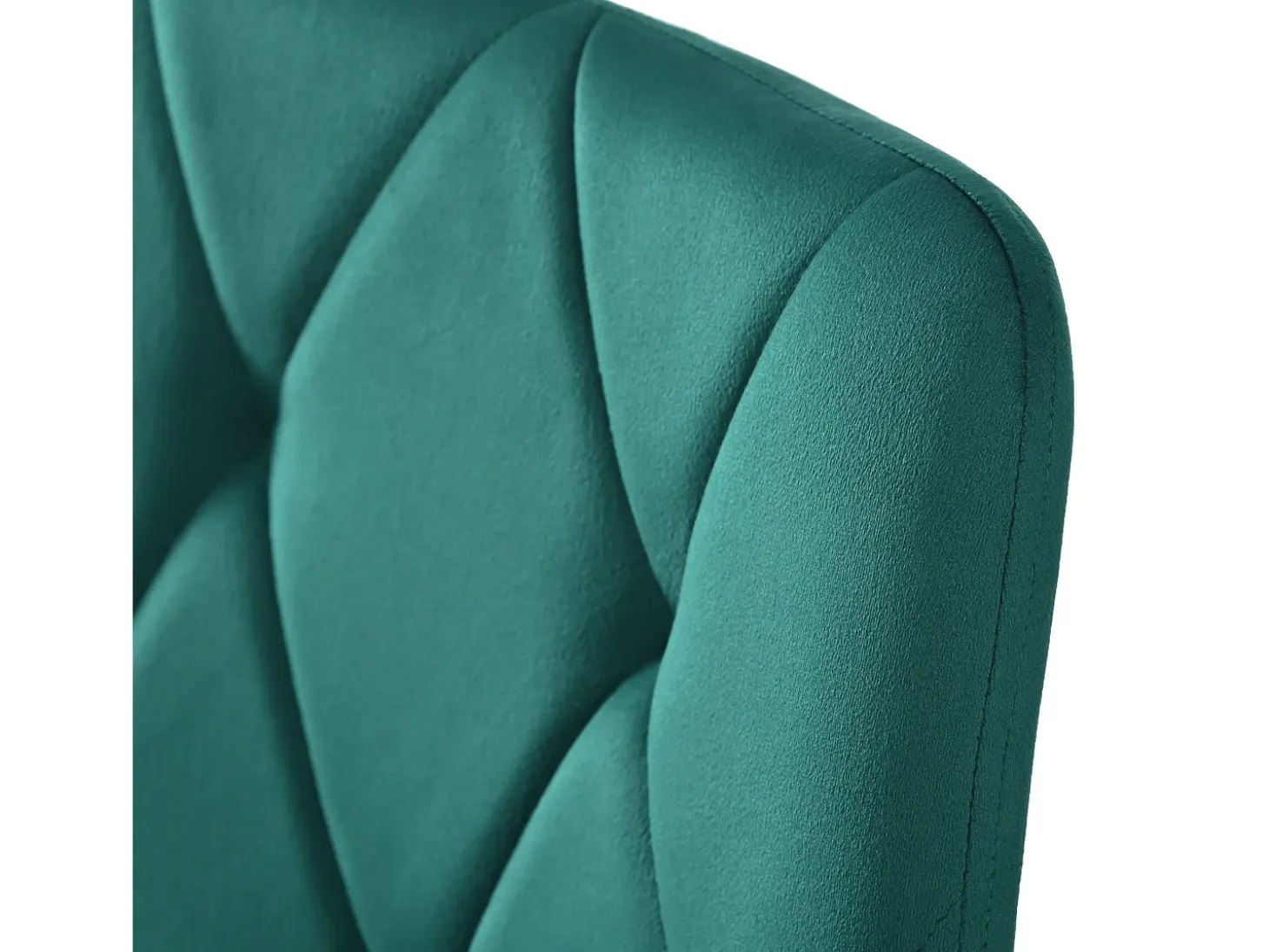 Juego de 4 sillas de comedor - Sillas con respaldo de sarga acolchado y patas de metal - terciopelo verde