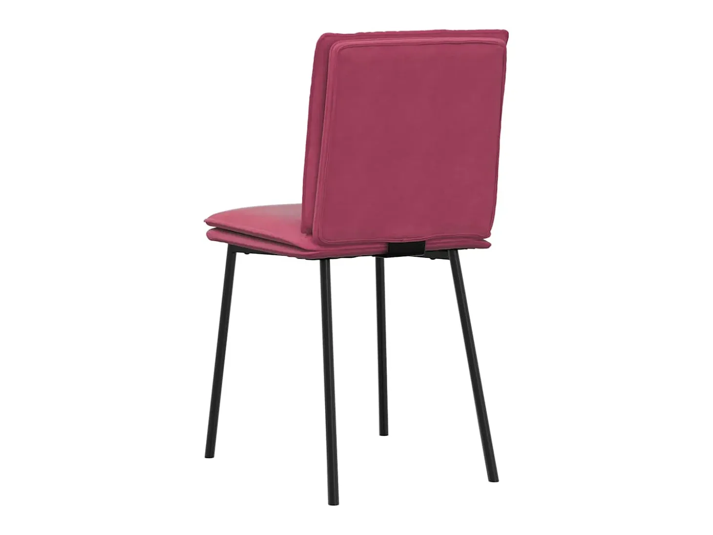 Juego de 2 sillas de comedor de terciopelo rojo burdeos