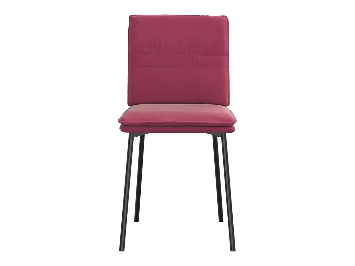 Juego de 2 sillas de comedor de terciopelo rojo burdeos