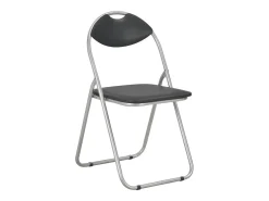 Juego de 6 Sillas de comedor plegables cuero sintético negro ES261281