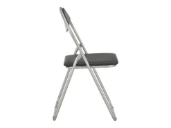 Juego de 6 Sillas de comedor plegables cuero sintético negro ES261281