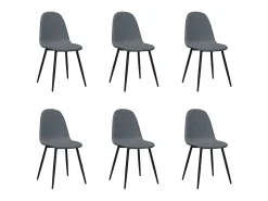 Juego de 6 Sillas de comedor terciopelo gris oscuro ES501430