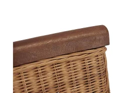 Juego de 2 sillas de comedor de ratán natural marrón