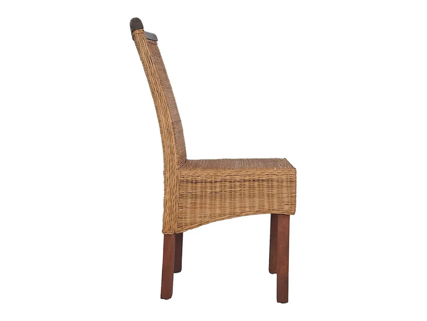 Juego de 2 sillas de comedor de ratán natural marrón
