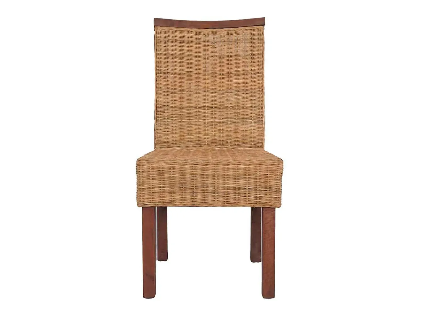 Juego de 2 sillas de comedor de ratán natural marrón