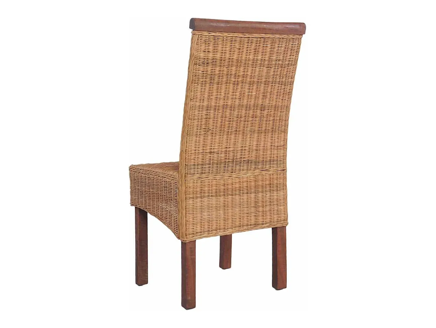 Juego de 2 sillas de comedor de ratán natural marrón