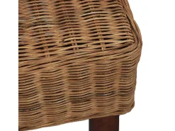 Juego de 2 sillas de comedor de ratán natural marrón