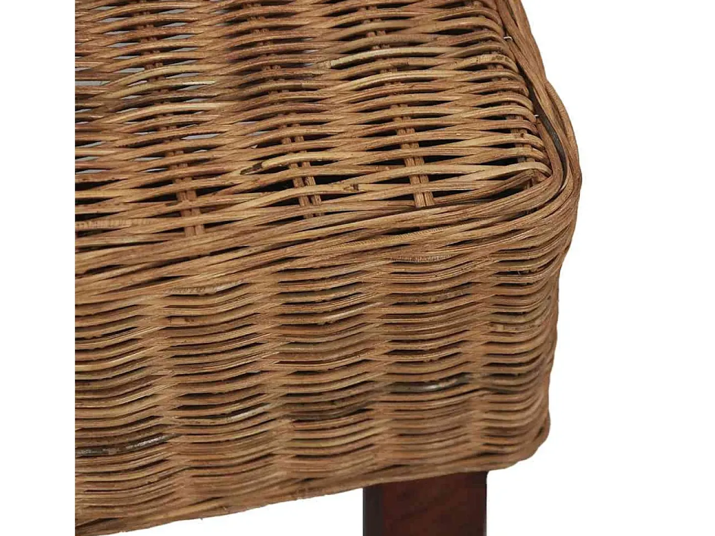 Juego de 2 sillas de comedor de ratán natural marrón