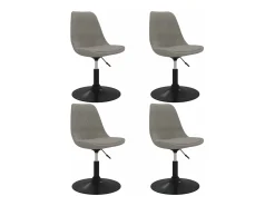 Juego de 4 Sillas de comedor giratorias terciopelo gris claro ES960831