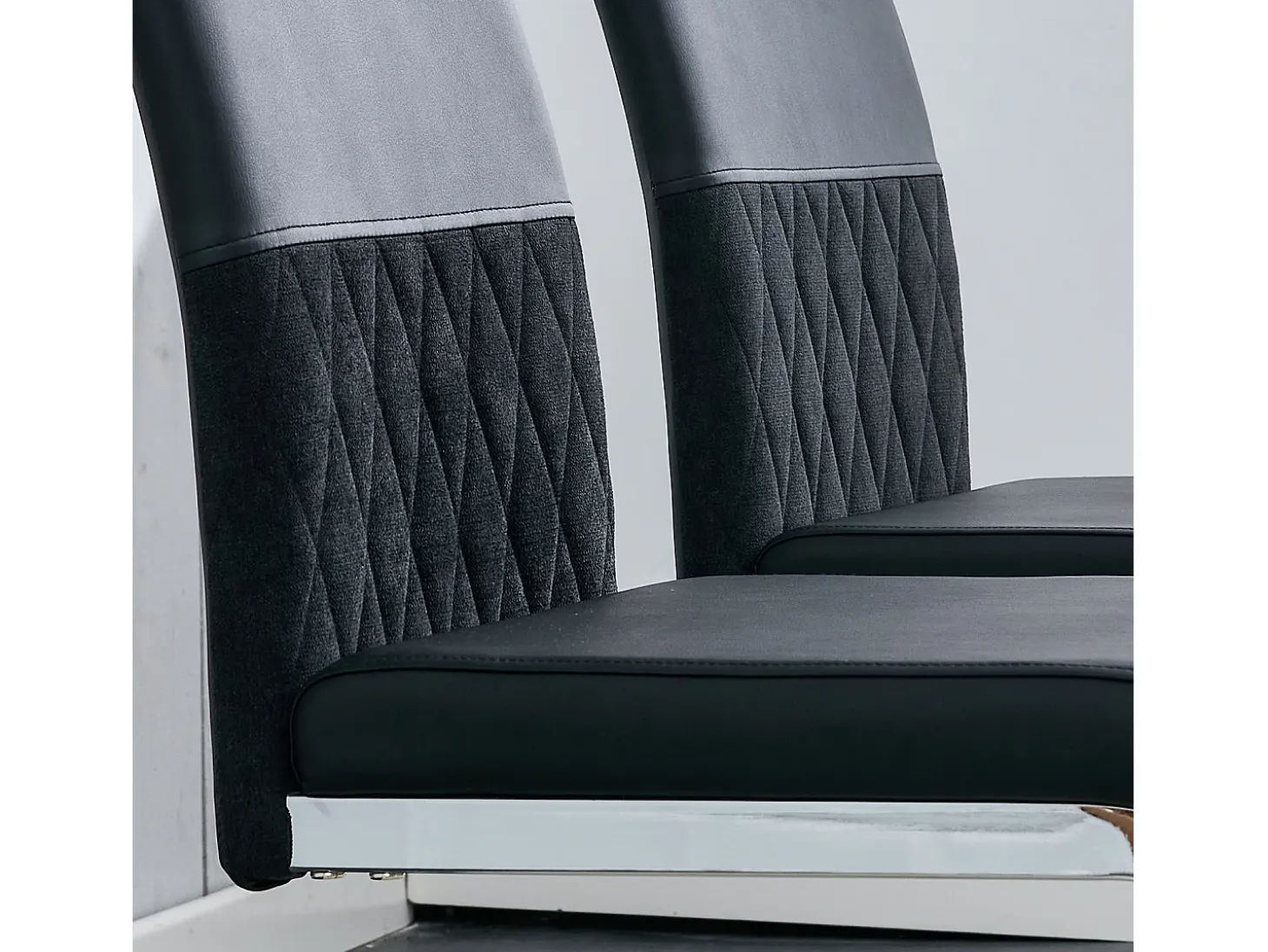 Juego de 6 sillas de comedor modernas con respaldo alto y patas tapizadas, respaldo de rayas cruzadas para comedor, cocina y oficina, color negro