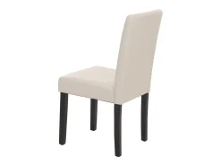 Juego de 6 sillas de comedor Littau de piel sintética, polipiel, blanca, patas oscuras