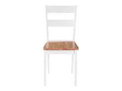 Juego de 4 sillas de comedor de madera maciza de caucho blanca