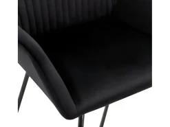 Juego de 4 sillas de comedor de terciopelo negro