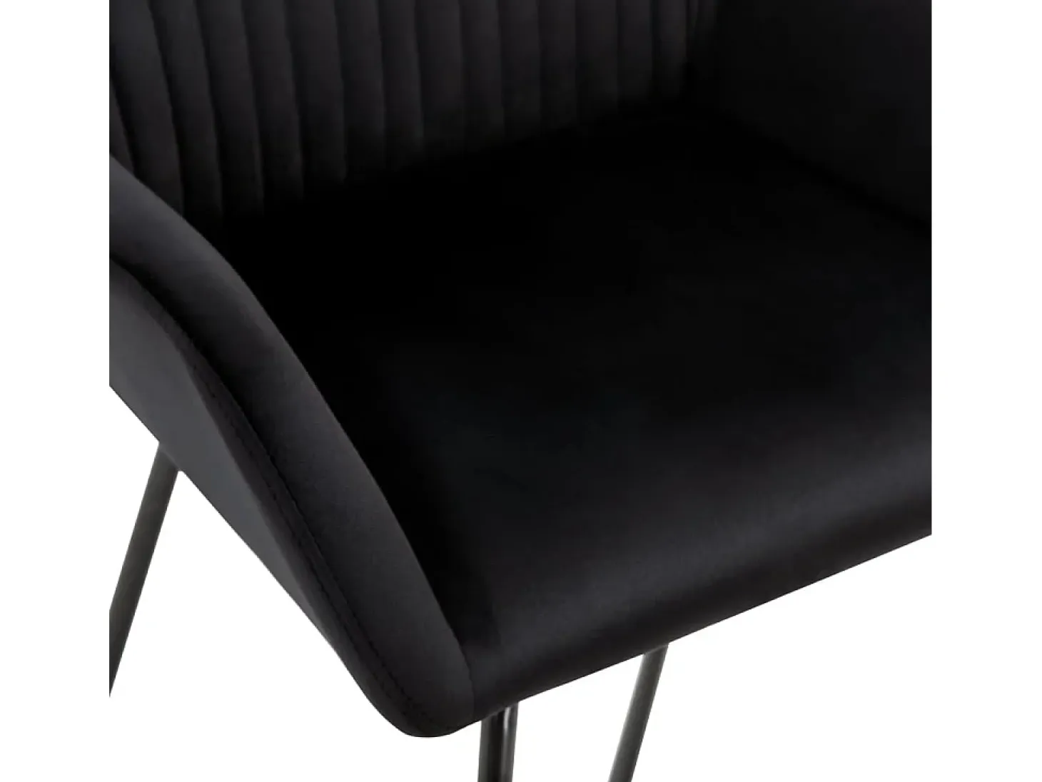 Juego de 4 sillas de comedor de terciopelo negro