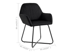Juego de 4 sillas de comedor de terciopelo negro