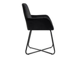 Juego de 4 sillas de comedor de terciopelo negro