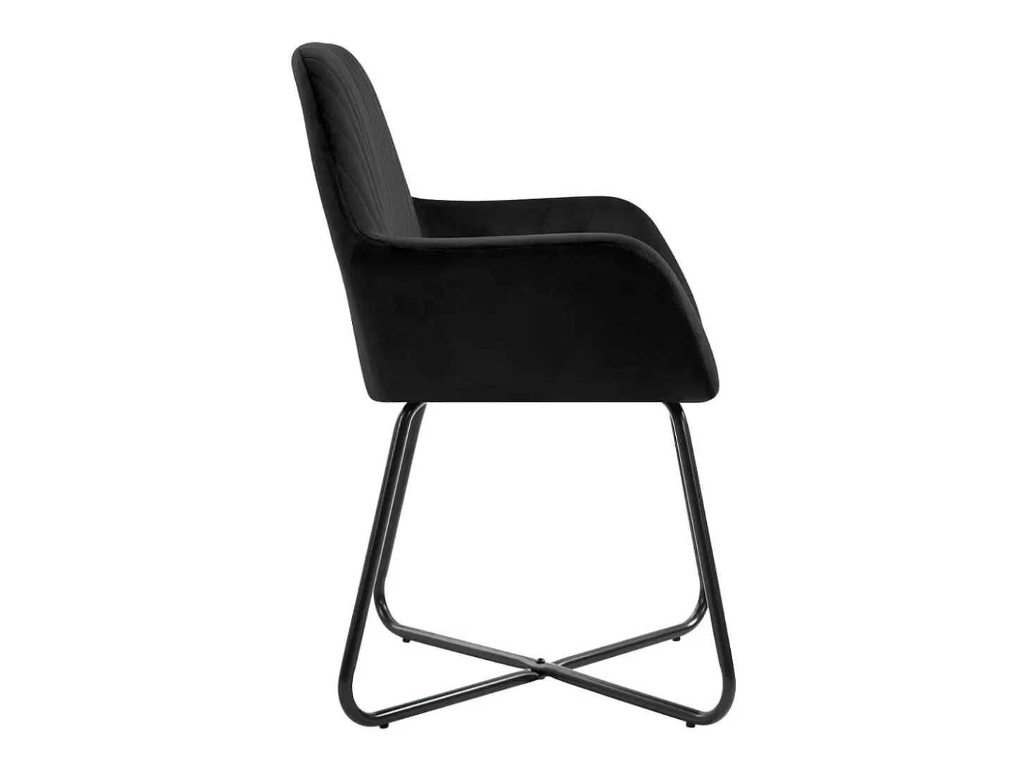 Juego de 4 sillas de comedor de terciopelo negro