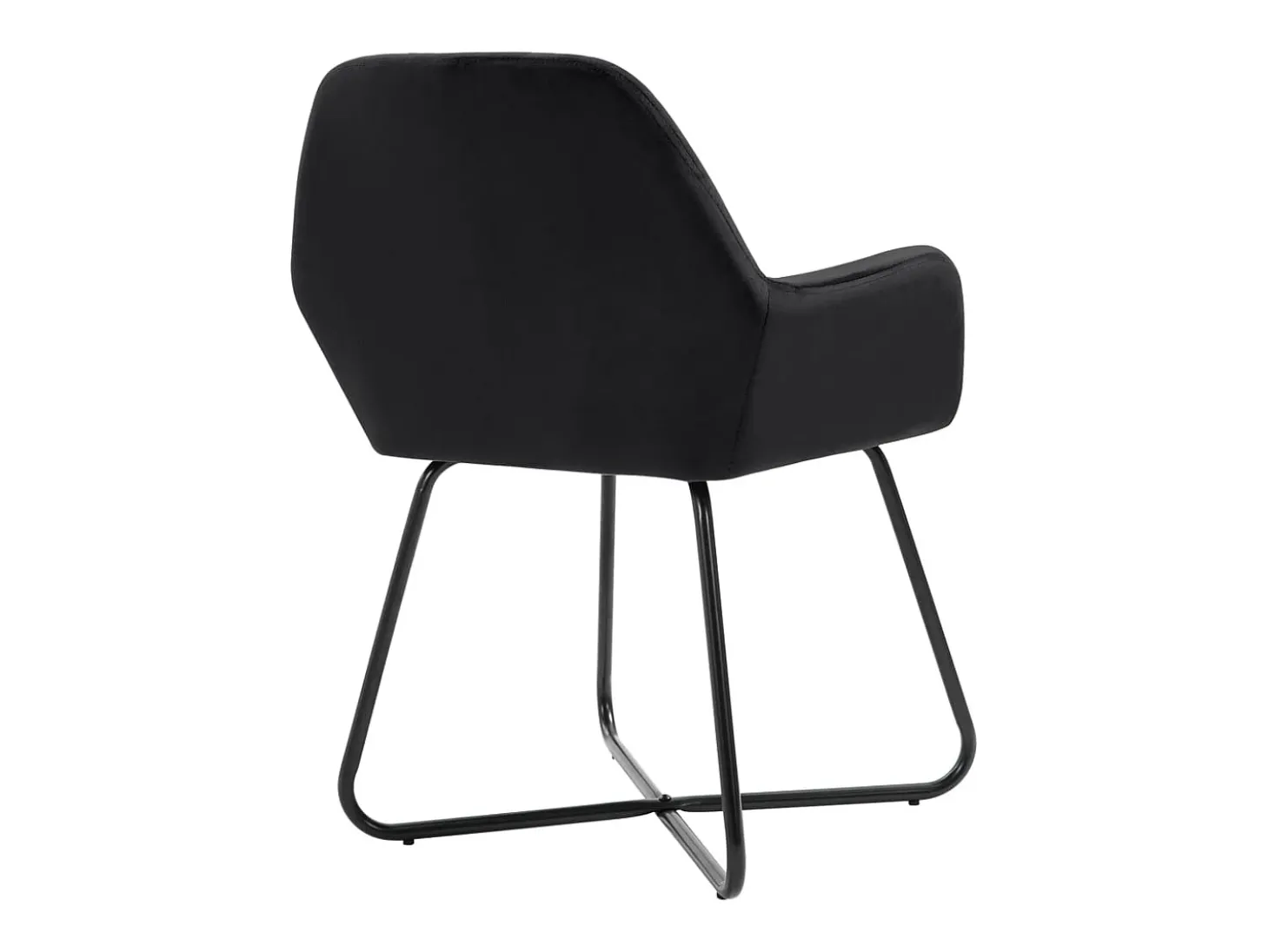Juego de 4 sillas de comedor de terciopelo negro