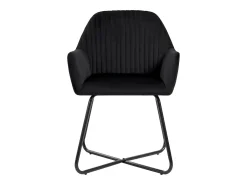 Juego de 4 sillas de comedor de terciopelo negro