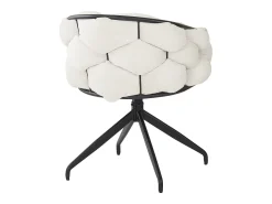 Juego de 2 sillas de comedor giratorias - 61 x 59 x 77,5 cm - Patas de terciopelo y hierro - Beige + negro