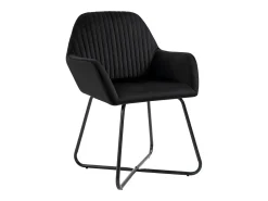 Juego de 6 sillas de comedor de terciopelo negro