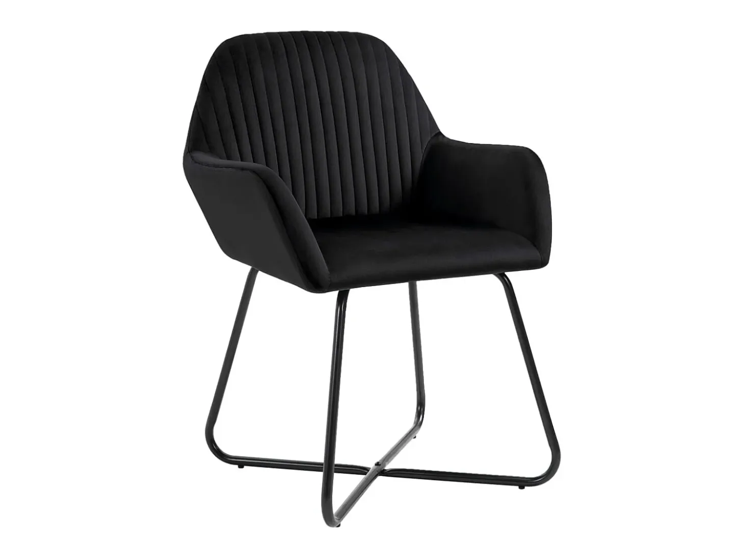 Juego de 6 sillas de comedor de terciopelo negro