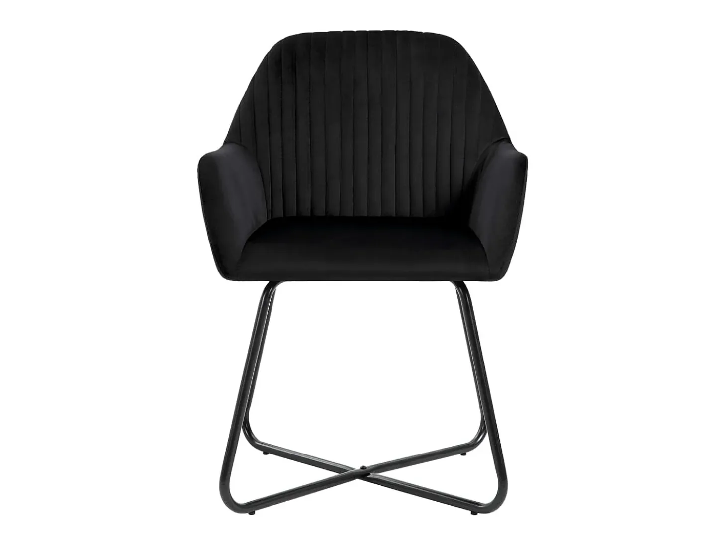 Juego de 6 sillas de comedor de terciopelo negro