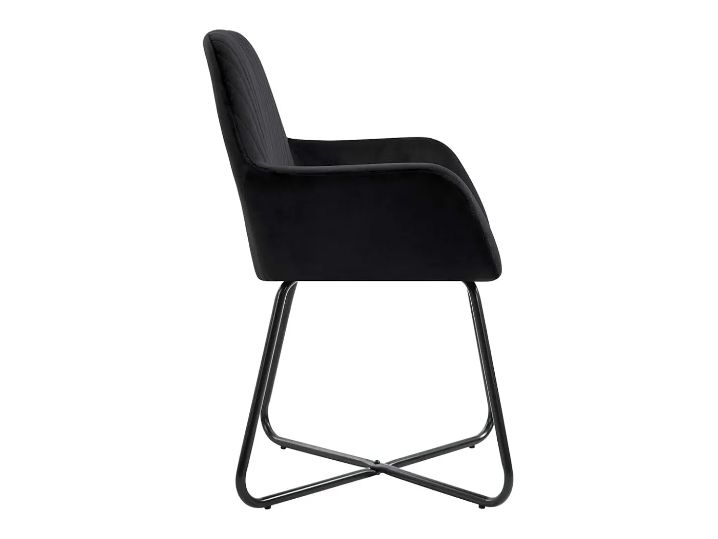 Juego de 6 sillas de comedor de terciopelo negro