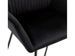 Juego de 6 sillas de comedor de terciopelo negro
