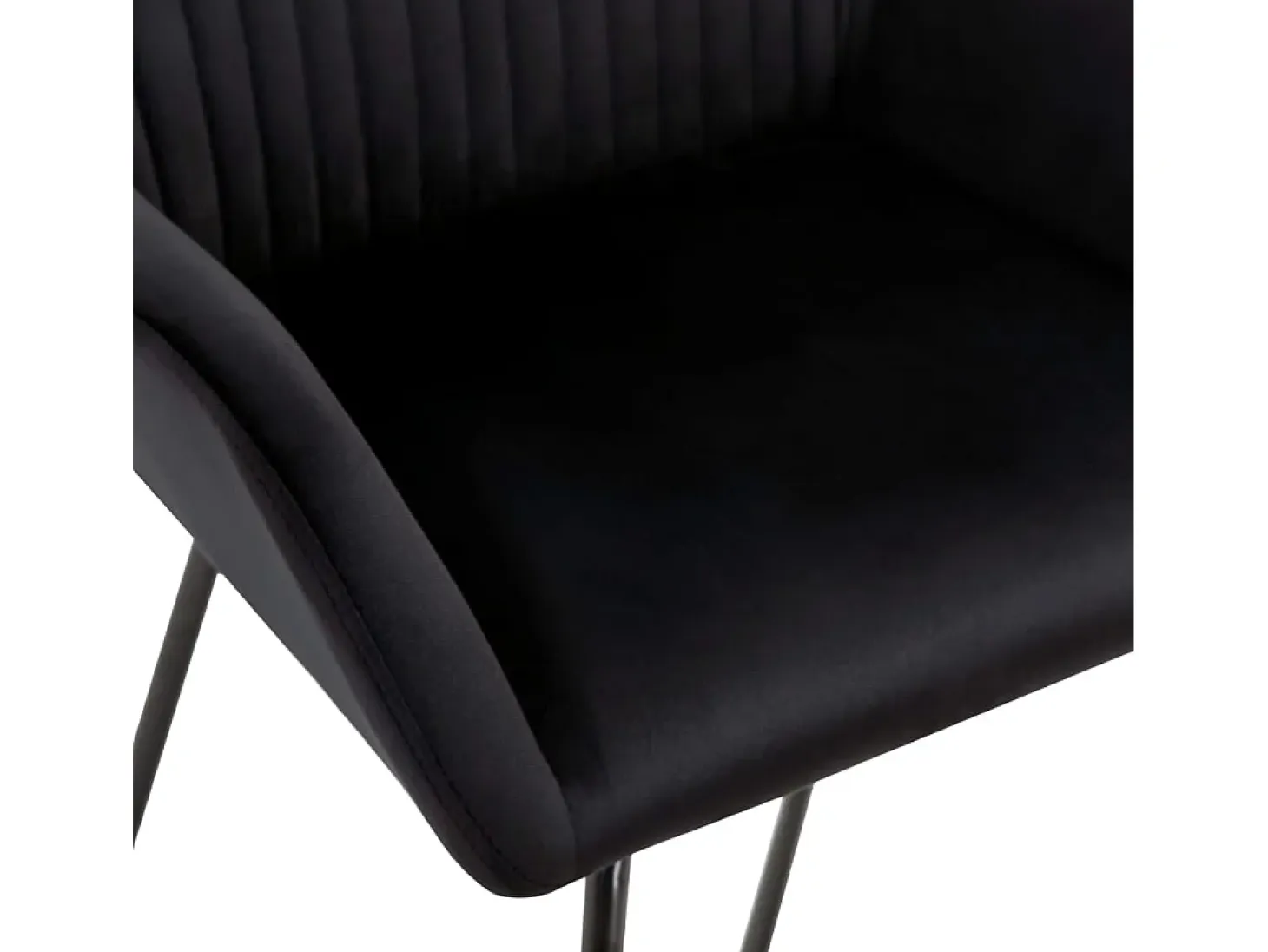 Juego de 6 sillas de comedor de terciopelo negro