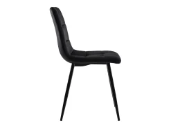 Juego de 4 sillas de comedor modernas tapizadas con respaldo - terciopelo - negro - Para cocina, salón