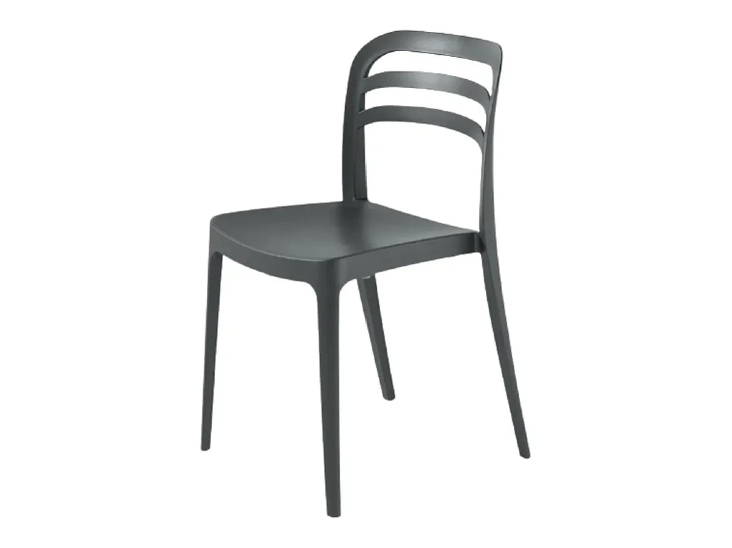 Juego de 4 sillas de comedor antracita "Guapa" en polipropileno cm 50x51 82h