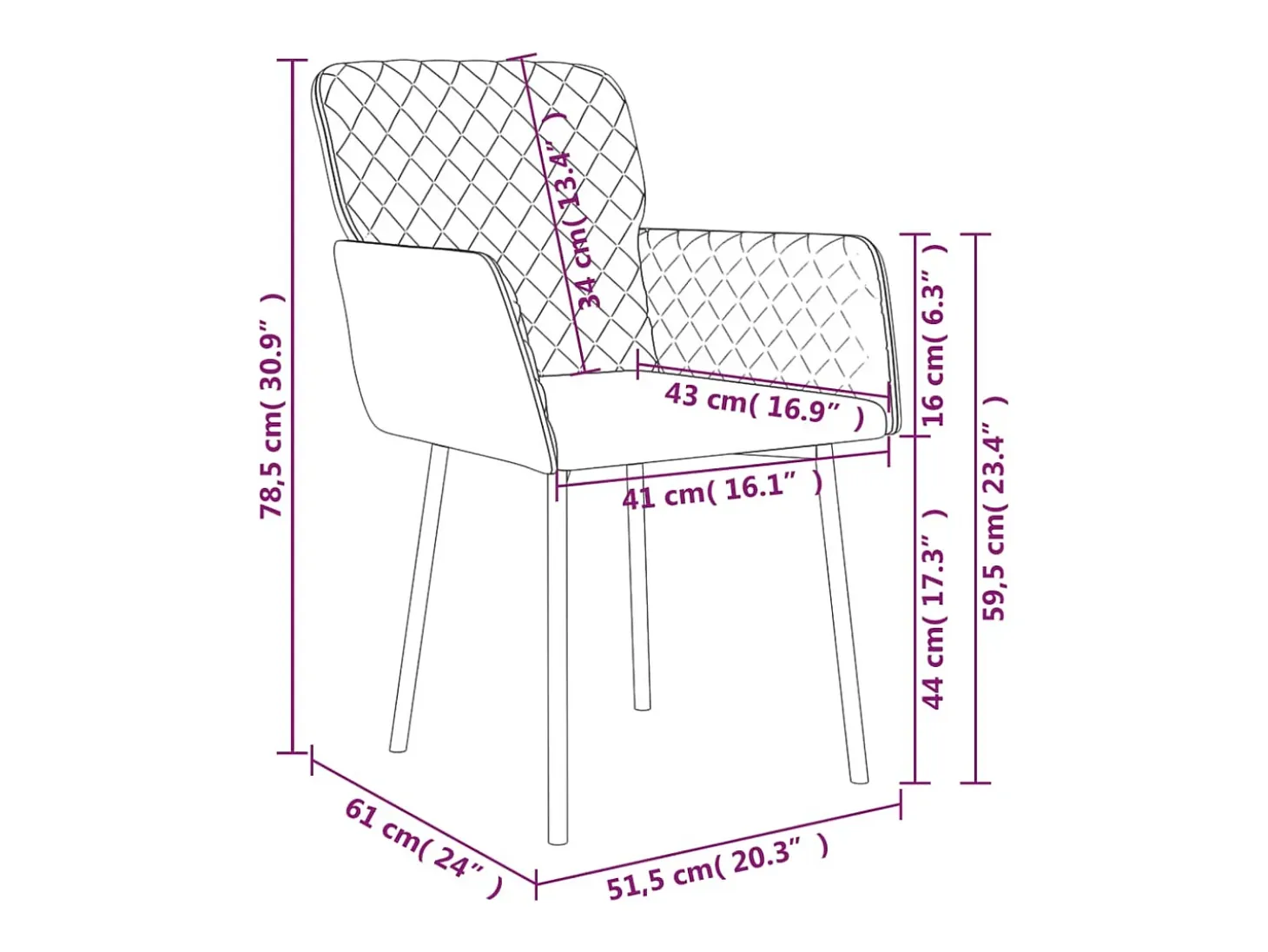 Juego de 2 sillas de comedor de terciopelo gris oscuro