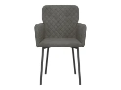 Juego de 2 sillas de comedor de terciopelo gris oscuro