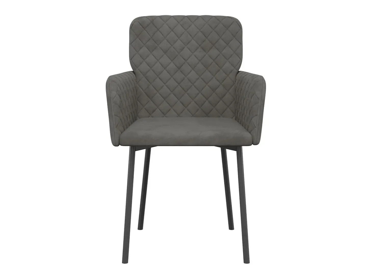 Juego de 2 sillas de comedor de terciopelo gris oscuro
