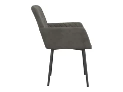 Juego de 2 sillas de comedor de terciopelo gris oscuro