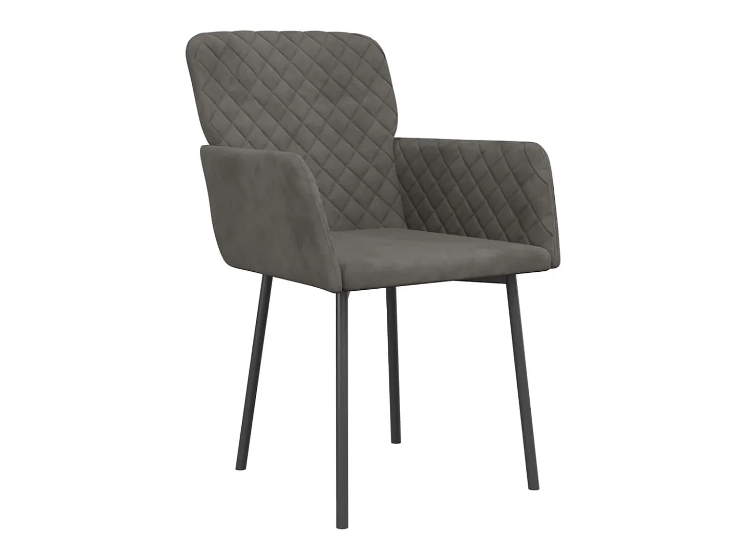Juego de 2 sillas de comedor de terciopelo gris oscuro