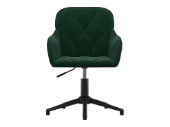 Juego de 2 sillas de comedor giratorias de terciopelo verde oscuro
