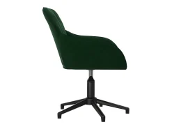 Juego de 2 sillas de comedor giratorias de terciopelo verde oscuro