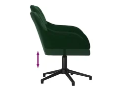Juego de 2 sillas de comedor giratorias de terciopelo verde oscuro
