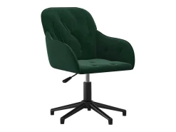 Juego de 2 sillas de comedor giratorias de terciopelo verde oscuro