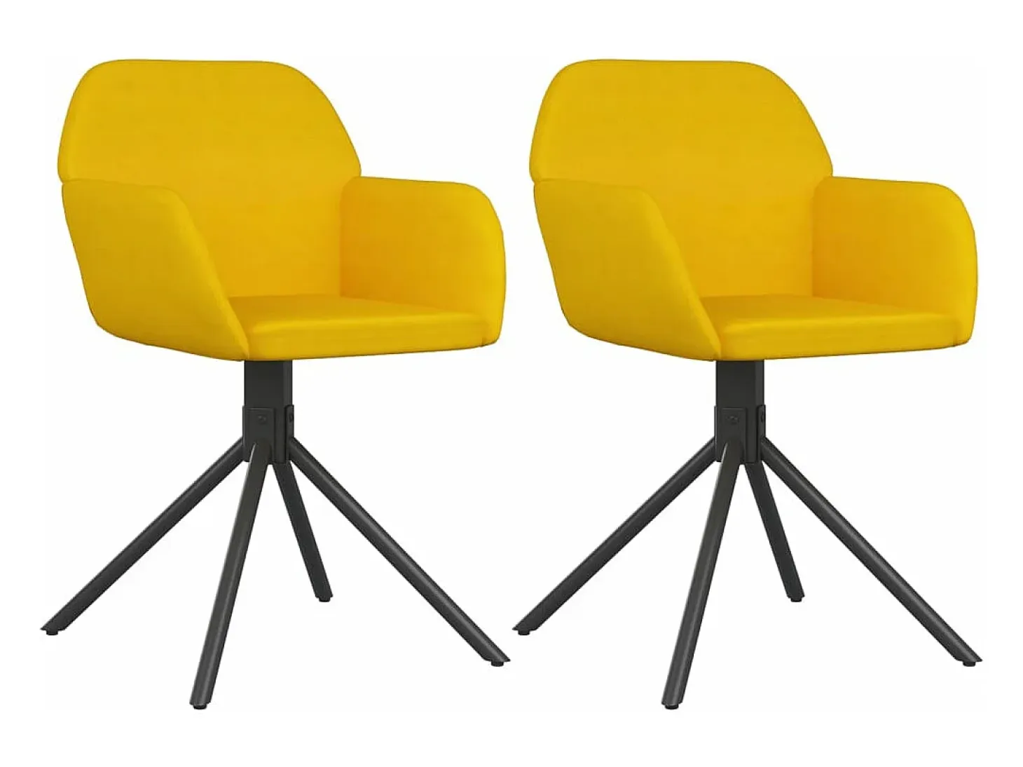 Juego de 2 Sillas de comedor giratorias terciopelo amarillo ES439573