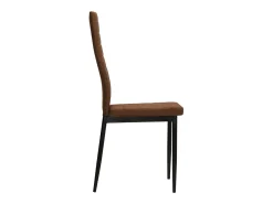 Juego de 6 sillas de comedor de tela marrón