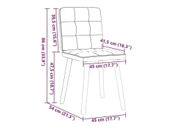 Juego de 6 sillas de comedor de tela gris claro