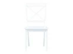 Juego de 4 Sillas de comedor madera maciza de caucho blanco ES419403