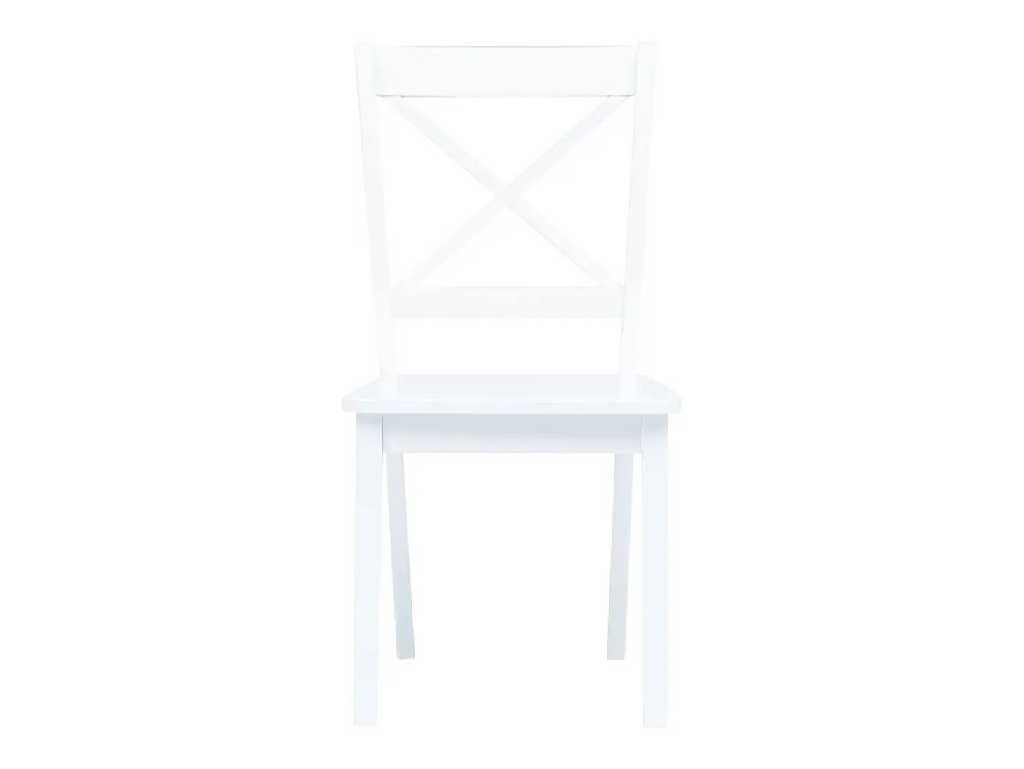 Juego de 4 Sillas de comedor madera maciza de caucho blanco ES419403
