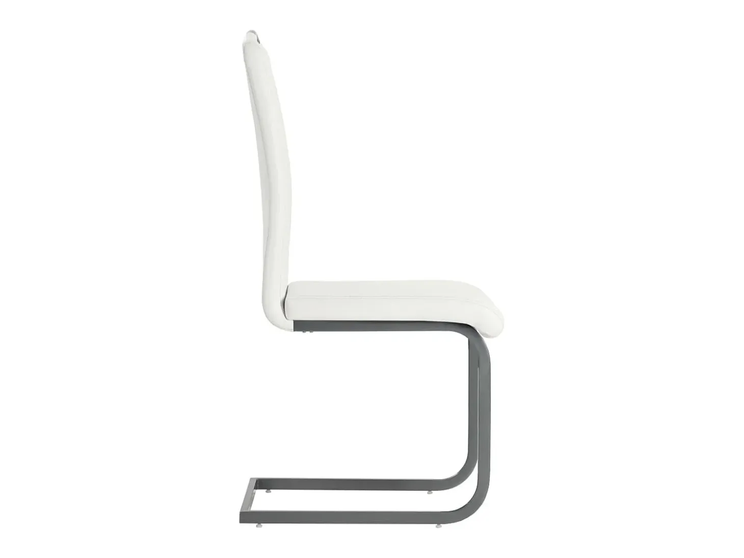 Juego de 4 Sillas de comedor voladizas de tela blanca ES537354